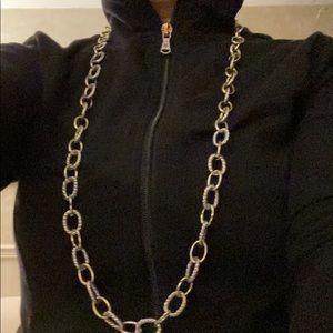 Gold & Silver chain necklace & bracelet set